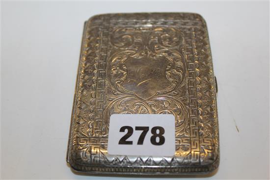 Victorian silver card / note case